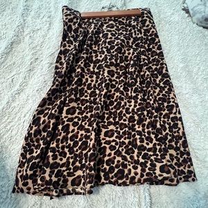 Loft leopard print midi skirt